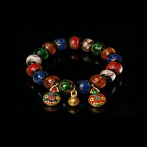 Five-Colored Glazed Swallowing Gold Beast (10mm)