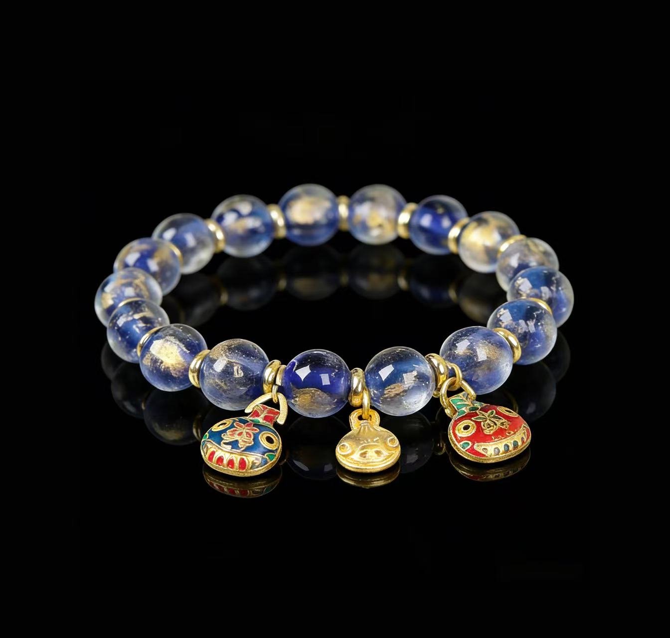 Fragrant Grey Blue Tile Wonton Golden Beast (10mm)