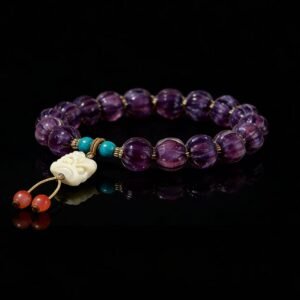 Lion-awakening Glass Lotus Bodhi Bracelet (12mm)