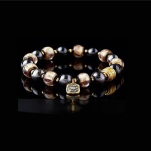 Black Procelain and White Glass Zhakiram (10mm)